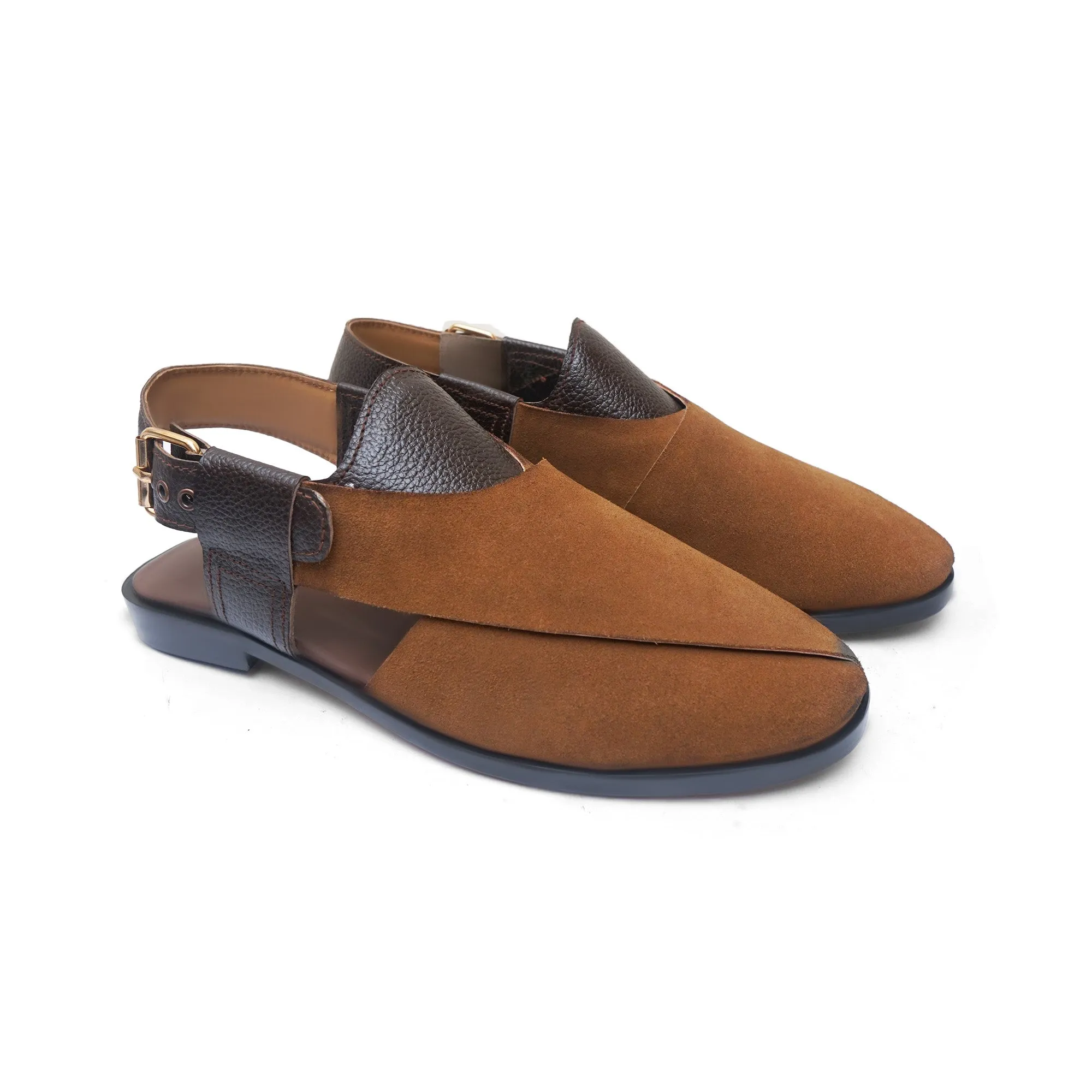 Pure Leather Mustard Peshawari Chappal LS-869