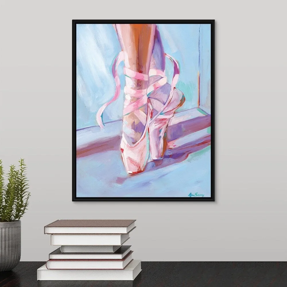 "Ballet Shoes" Black Float Frame Canvas Art