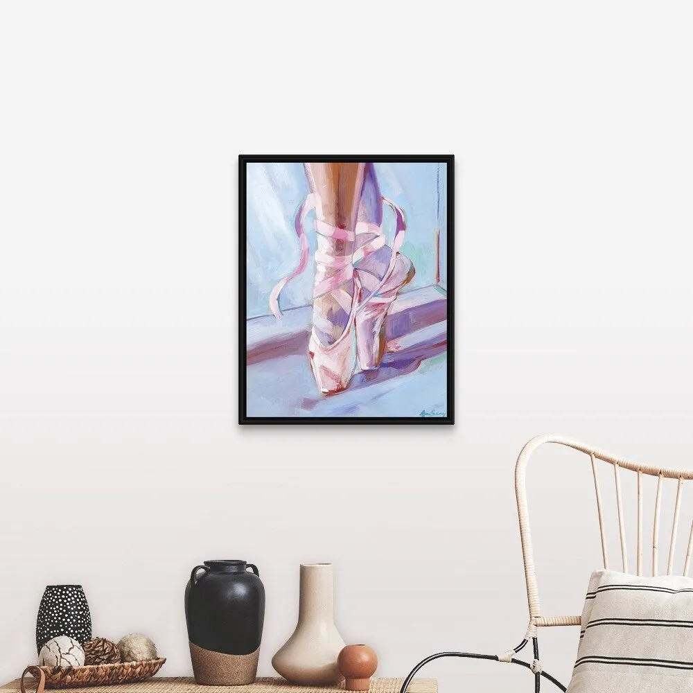 "Ballet Shoes" Black Float Frame Canvas Art