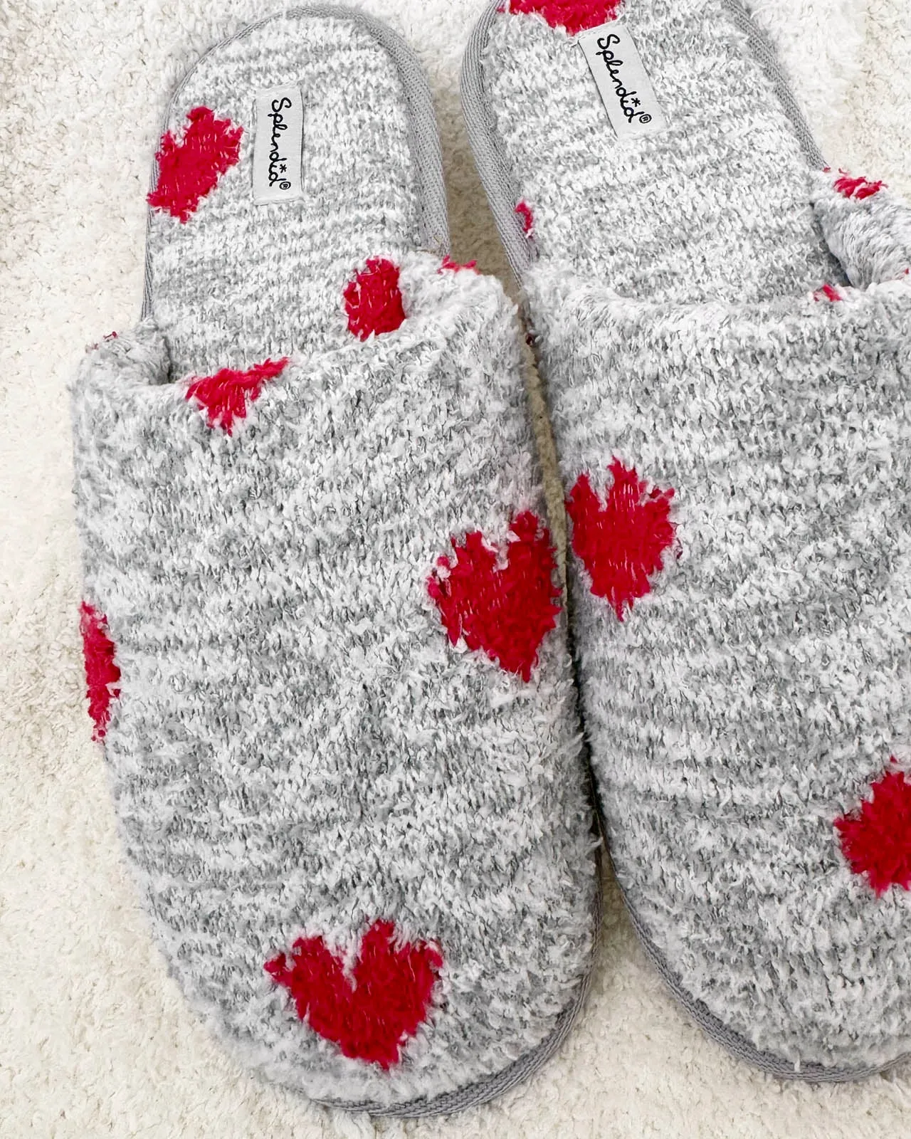 Red Hearts Cozy Slipper Slide