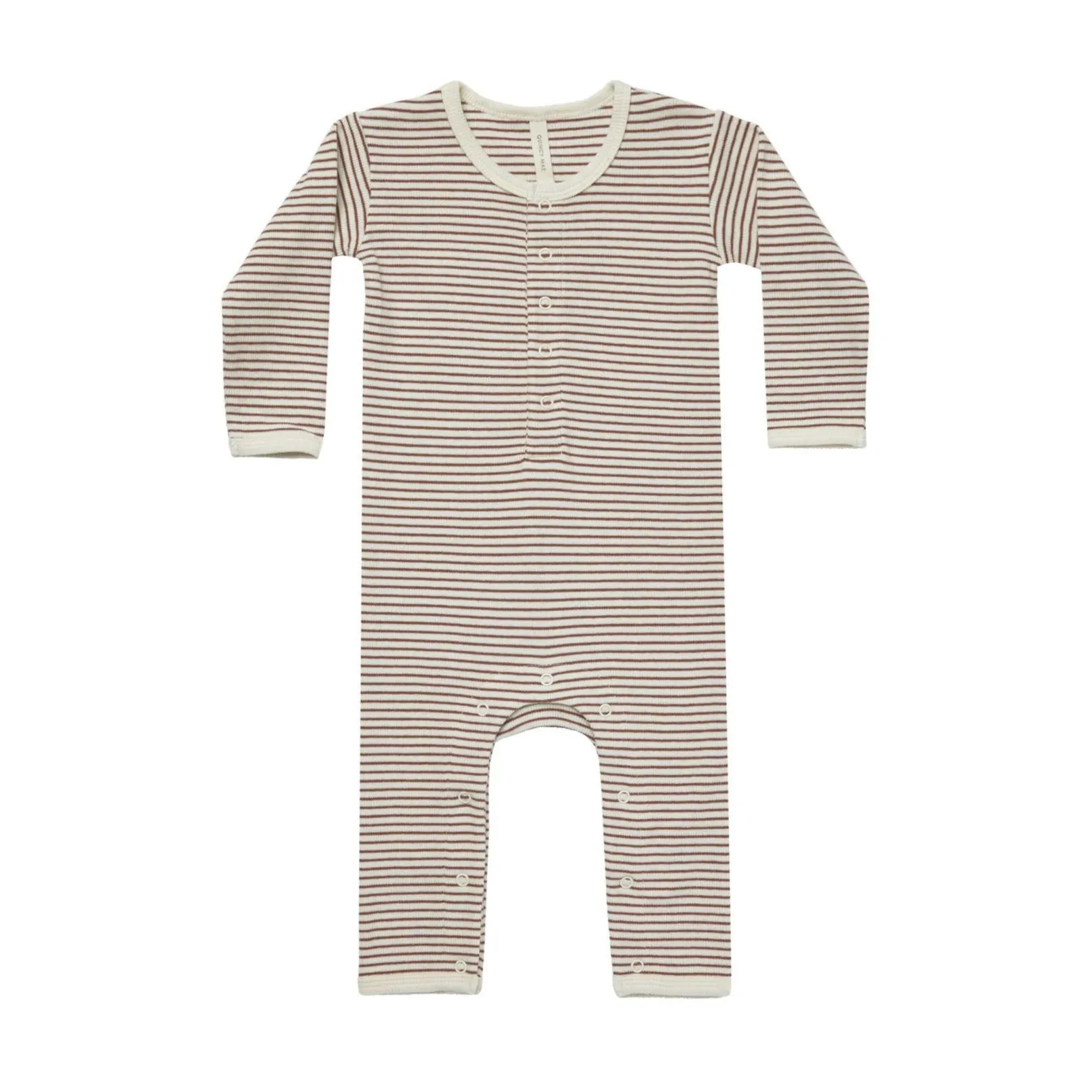 Ribbed Baby Jumpsuit - Plum Stripe