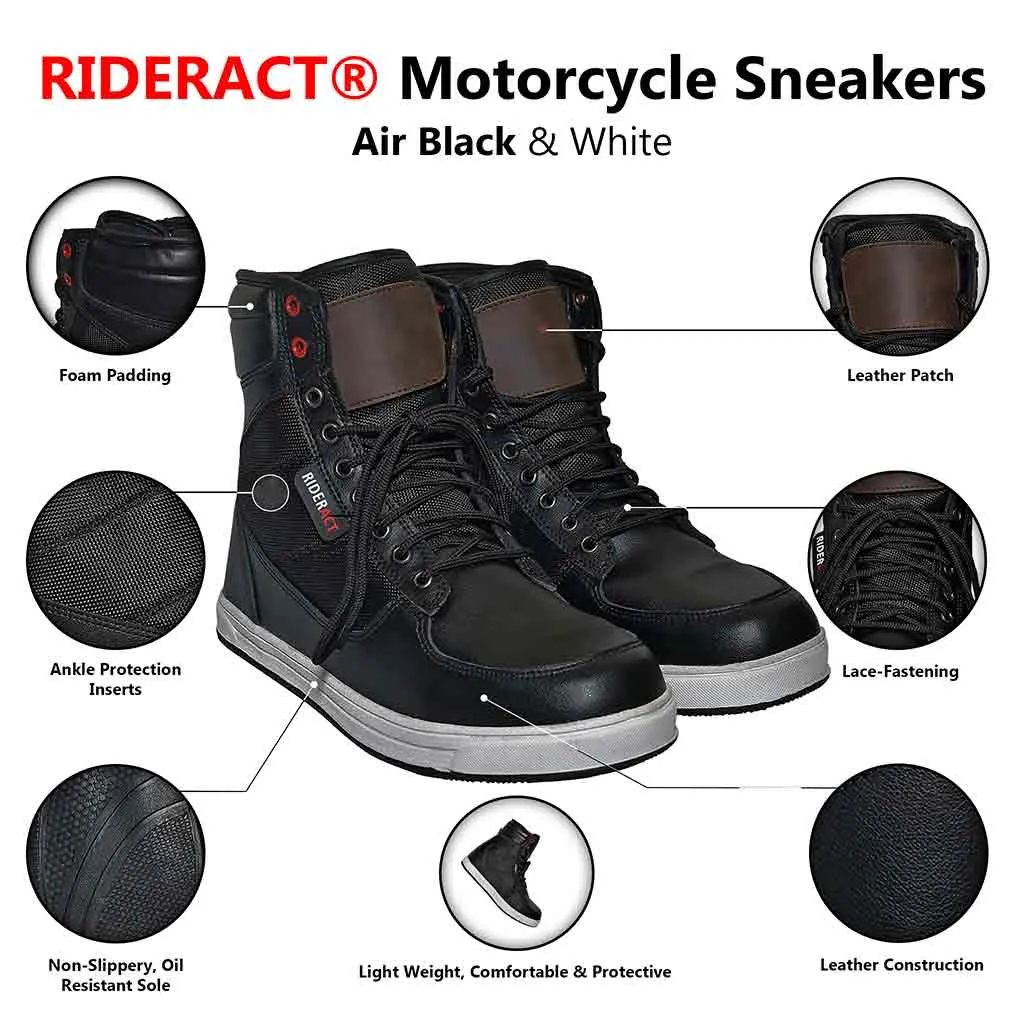 RIDERACT® Motorcycle Boots Black Sneakers Boots Air Black