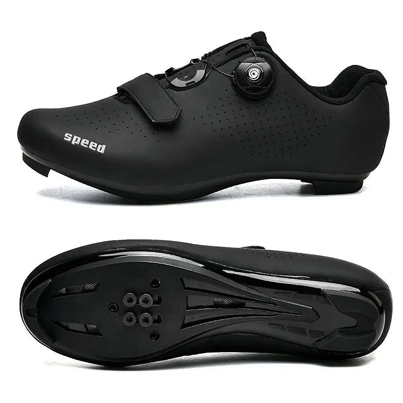 Road-all in Black New Road Bicycle Shoes Men Cycling Sneaker Mtb Clits Route Cleat Dirt Bike Speed Flat Sports Racing Women Spd Pedal Shoes