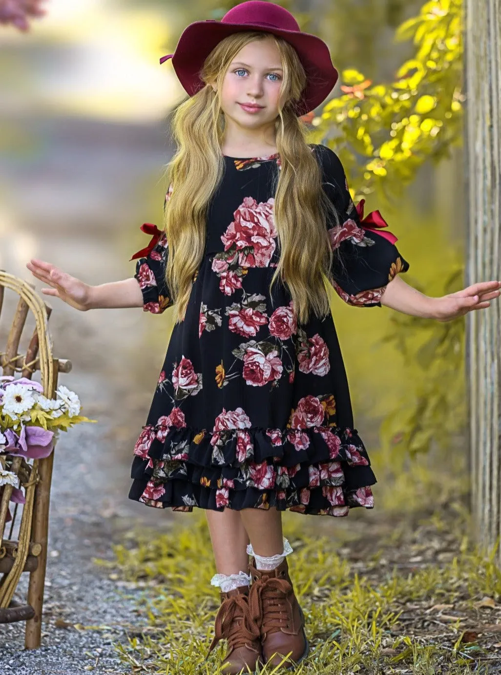 Romantic Rose Floral Cloda Dress