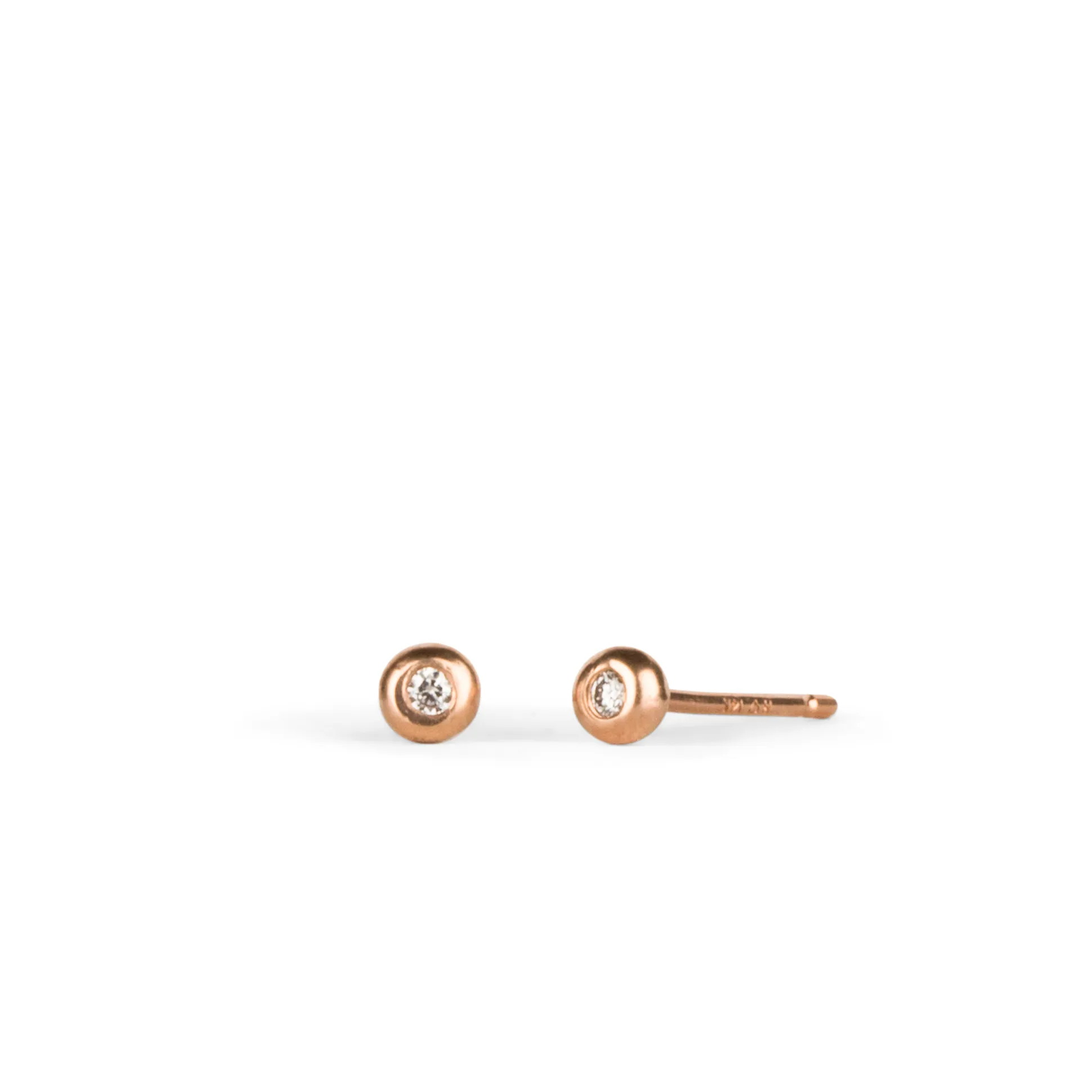 Rose Gold Diamond Droplet Studs