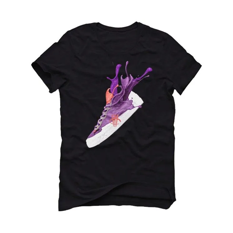 sacai x KAWS x Nike Blazer Low "DUSK PURPLE" Black T-Shirt (SPLASH KAW)