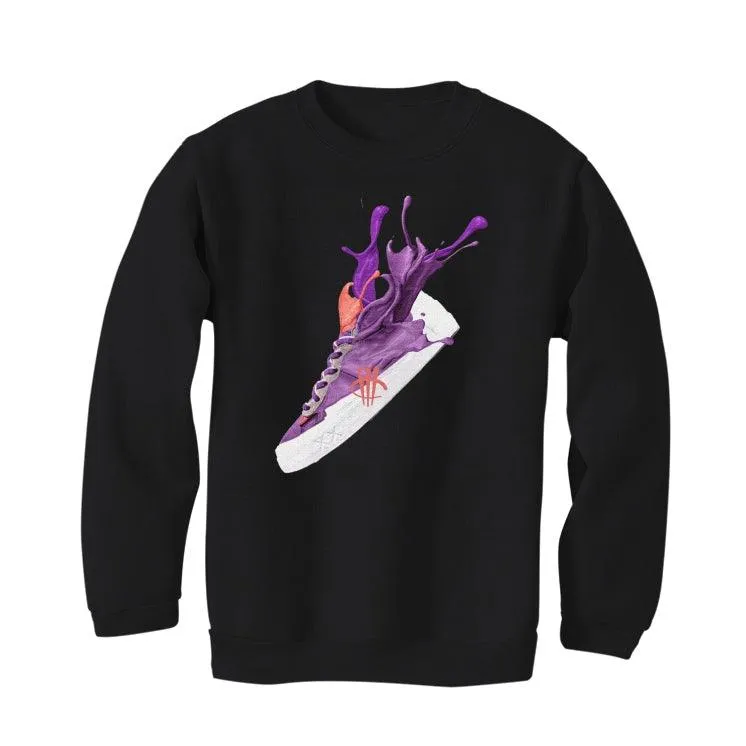 sacai x KAWS x Nike Blazer Low "DUSK PURPLE" Black T-Shirt (SPLASH KAW)