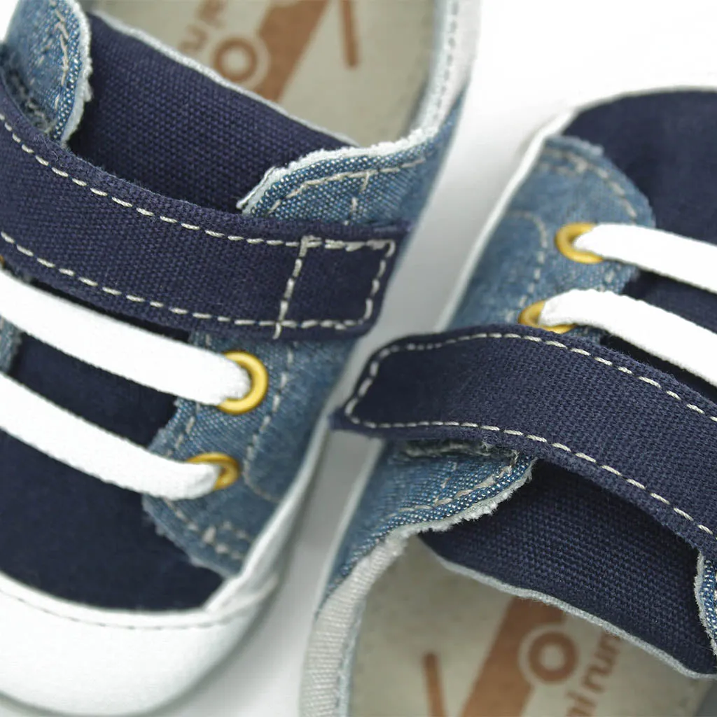 See Kai Run Stevie II Sneakers Blue Denim Infants Walkers Boys - Kids Shoes