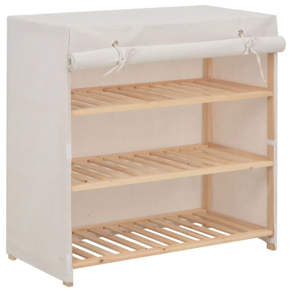 Shoe Cabinet with Cover White 79x40x80 cm Fabric