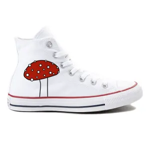 Shroom Head - Custom White High Tops