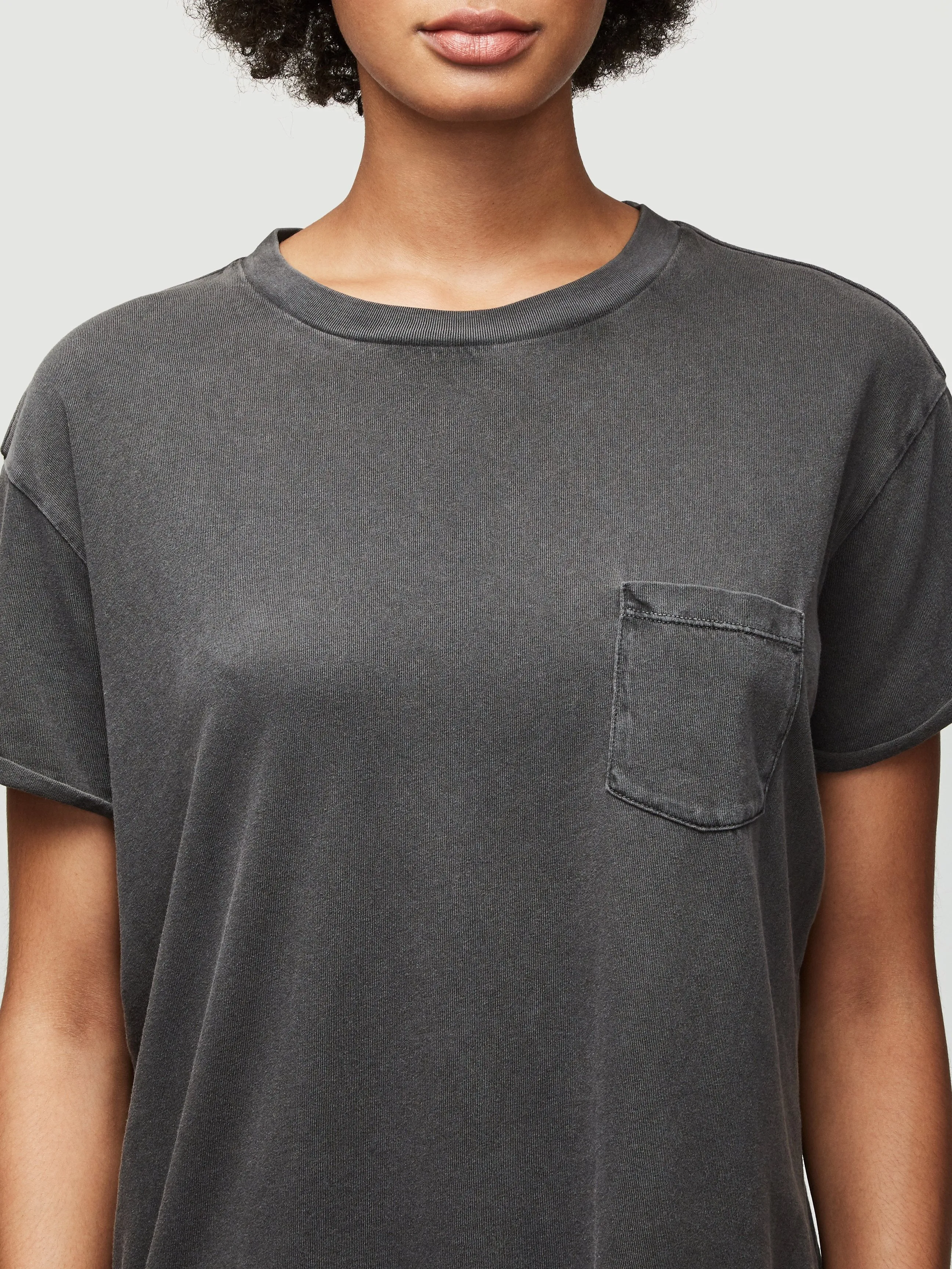 Slouchy Pocket Tee -- Faded Noir