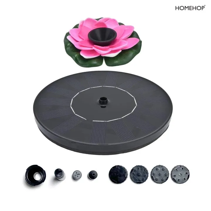 Solar Water Fountain Artificial Floating Lotus Flower Pump for Fish Pond Garden and Outdoor Pool Decor