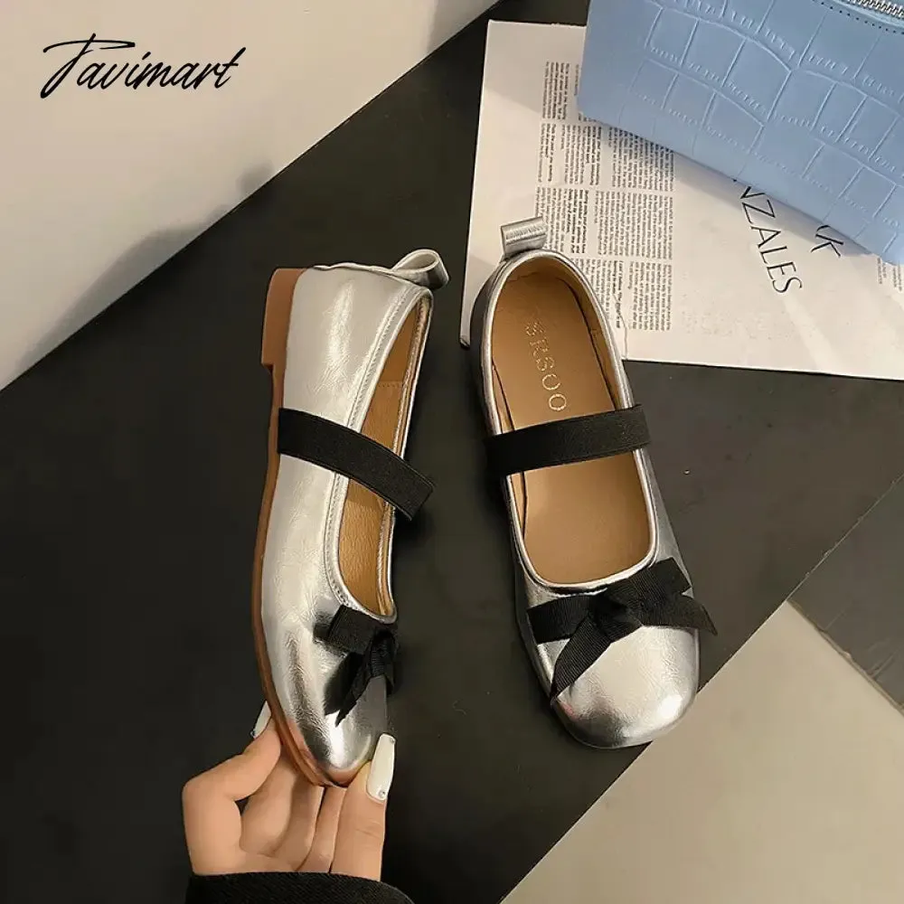 TAVIMART -  Summer Women Ballet Flat Shoes Fashion Shallow Elastic Band Soft Sole Flats Ladies Elegant Dress Mary Jane Shoes