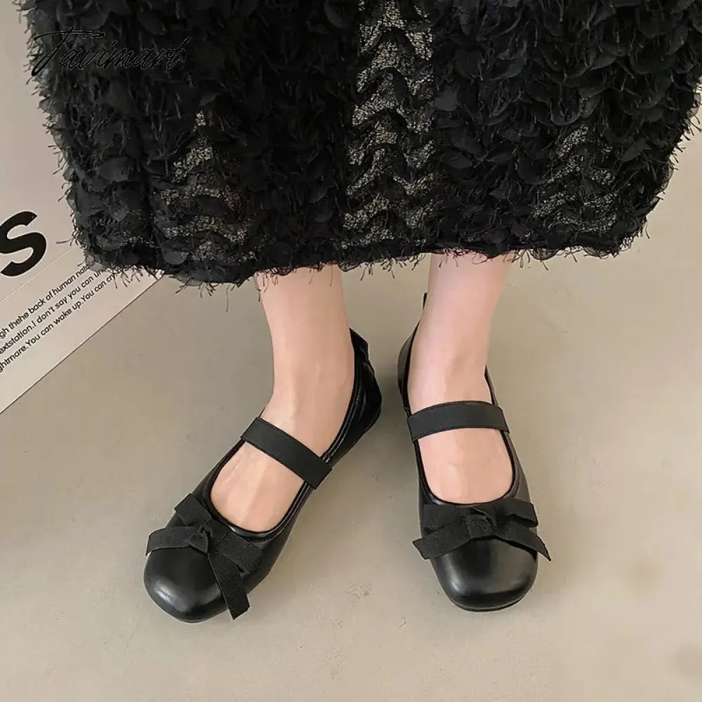 TAVIMART -  Summer Women Ballet Flat Shoes Fashion Shallow Elastic Band Soft Sole Flats Ladies Elegant Dress Mary Jane Shoes