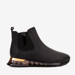 The Panther Black Leather Men Chelsea Boot