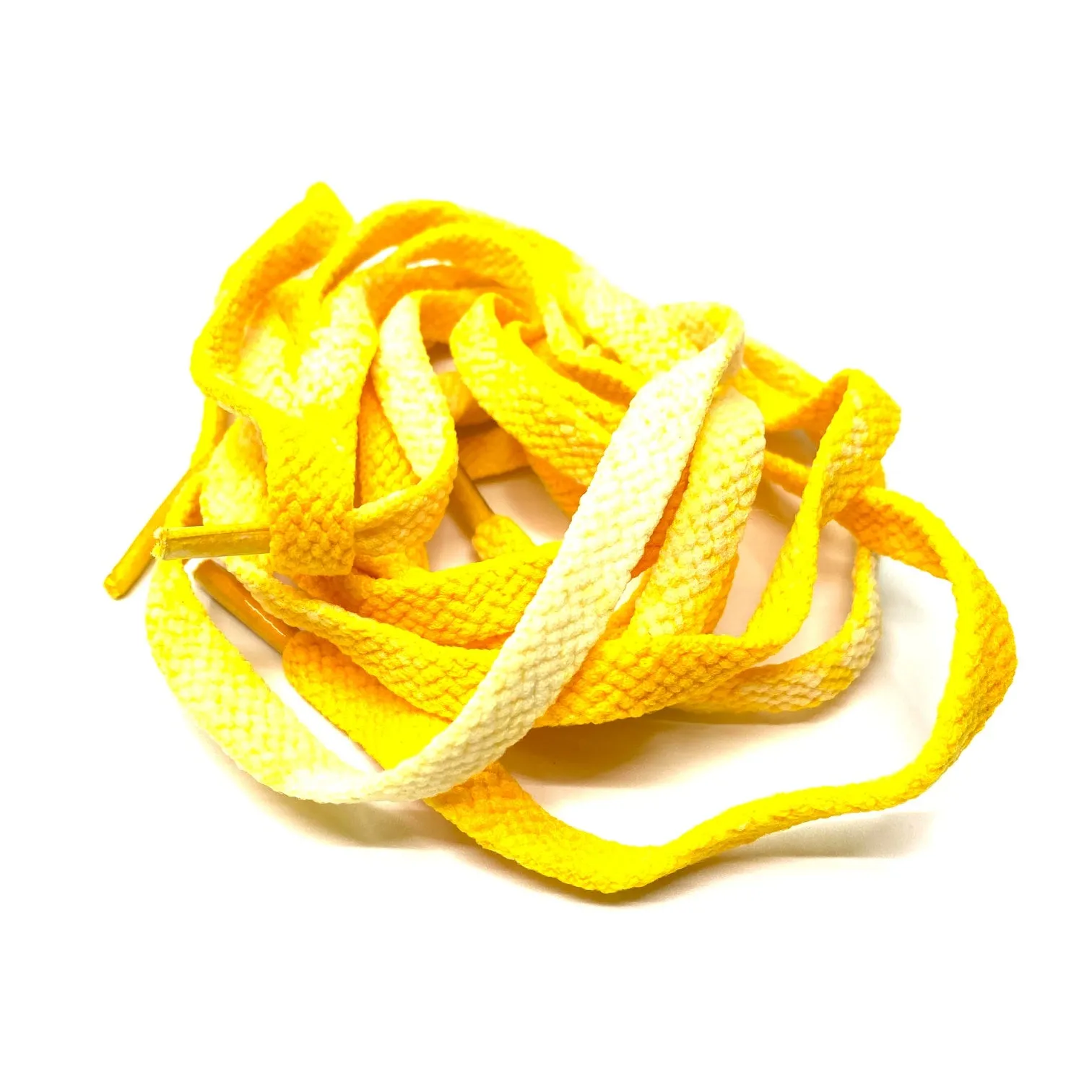 Tie Dye Flat Laces - Vintage Faded Maize Yellow for Air Jordan 1