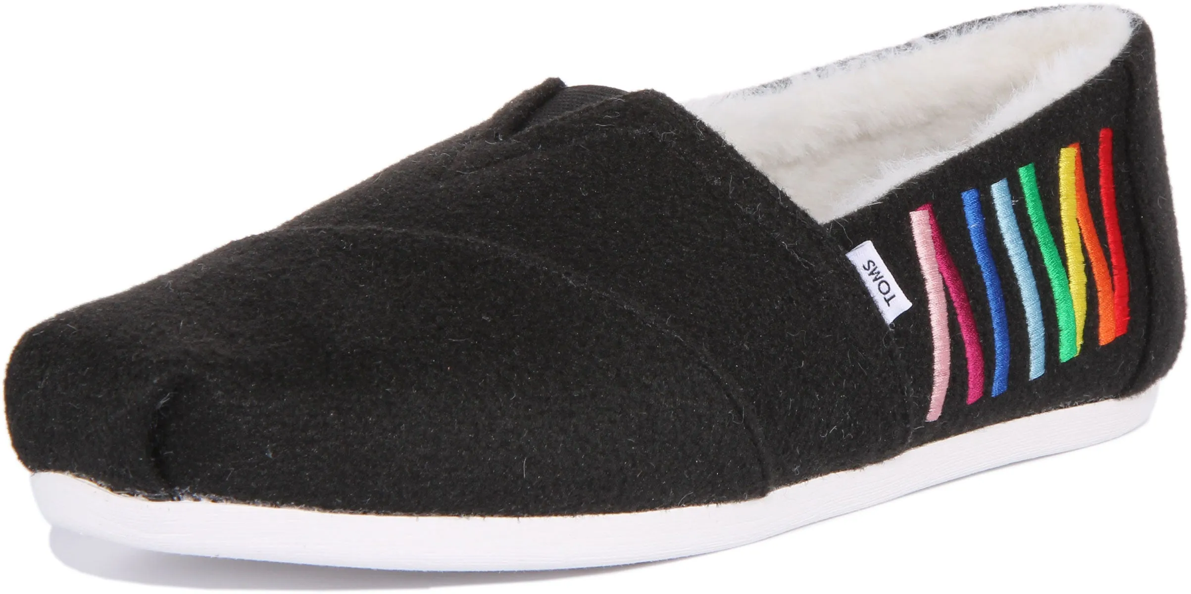 Toms Alpargata Pride In Black Fur Lined