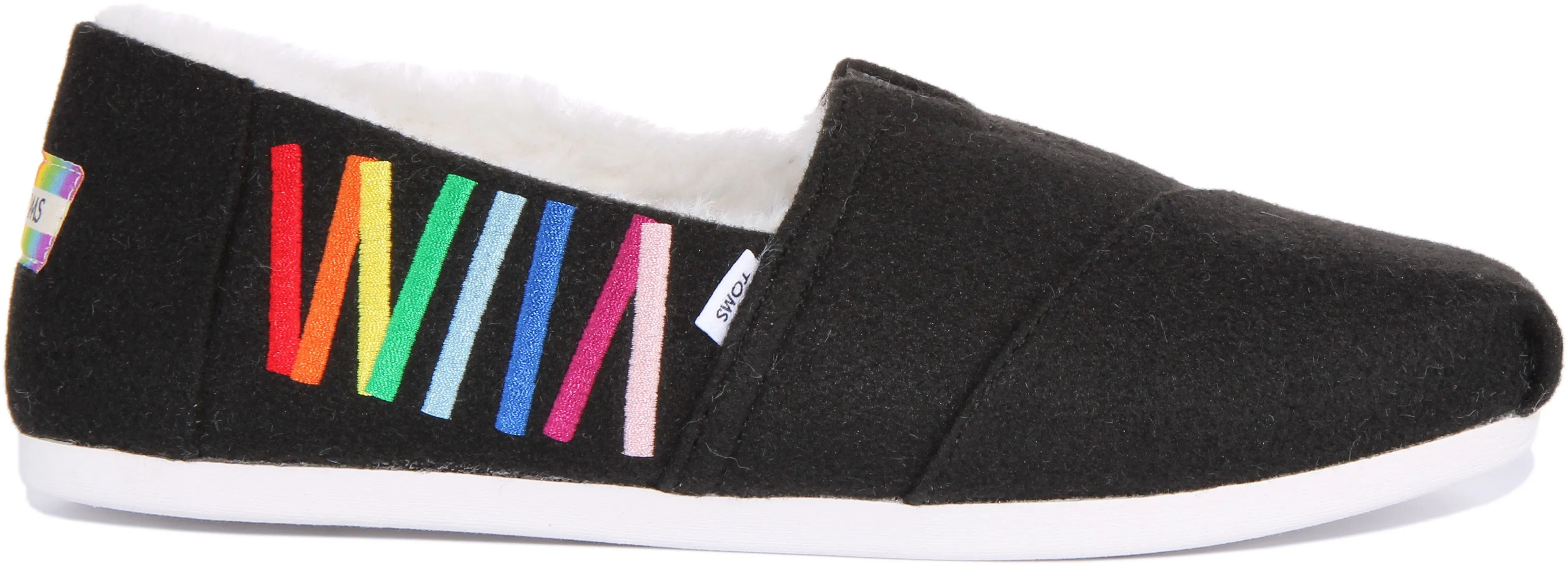 Toms Alpargata Pride In Black Fur Lined