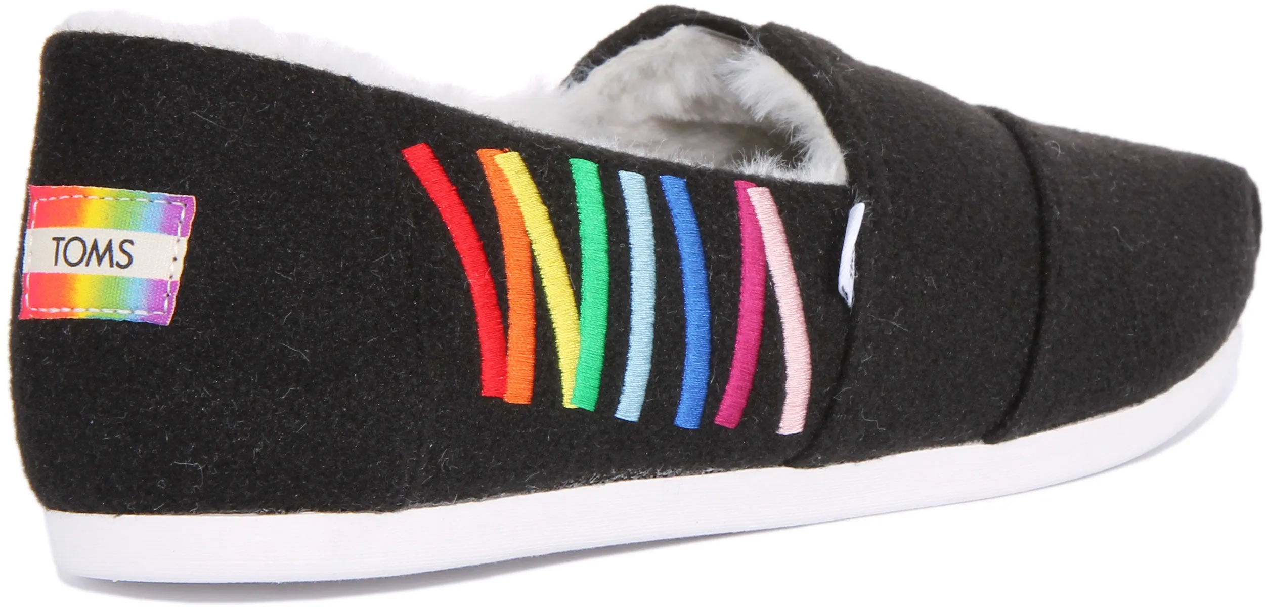 Toms Alpargata Pride In Black Fur Lined