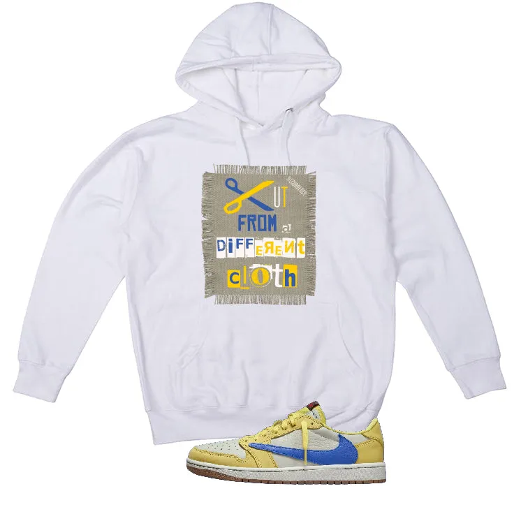 Travis Scott x Air Jordan 1 Low OG “Canary” | illcurrency White T-Shirt (Cut from a different cloth)