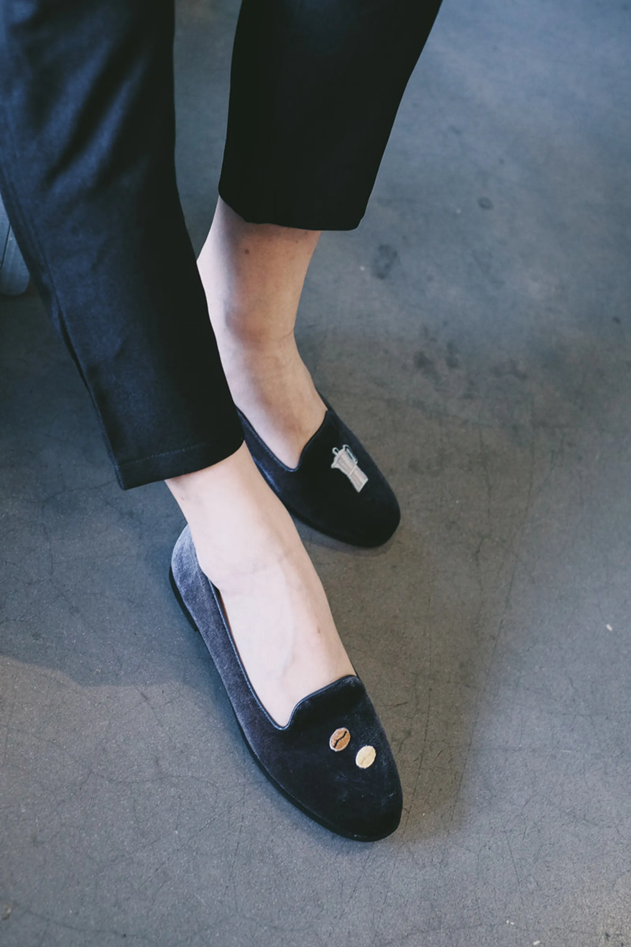 Truble Maaker | Velvet Embroidered Slippers