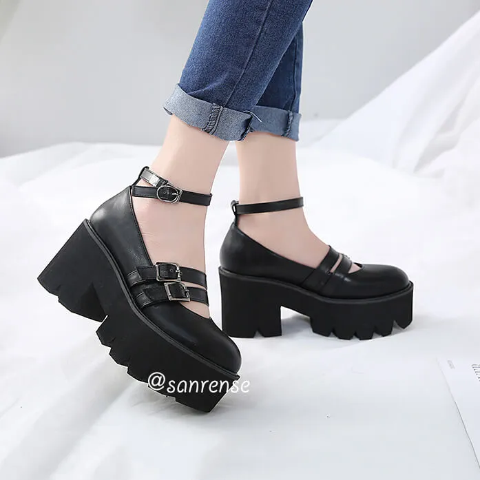 Uniwim Ankle Strap High Heels Platform Shoes SE20957