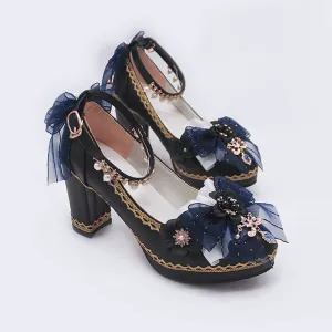 Uniwim Lolita Buckle Bow Flower Shoes SE21742