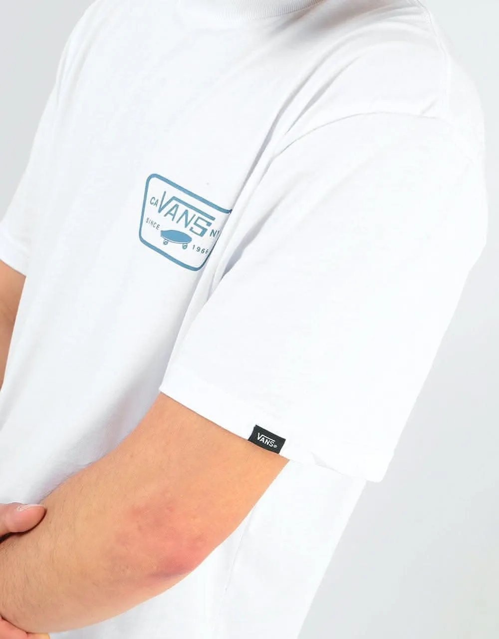 Vans Full Patch Back T-Shirt - White/Aegean Blue