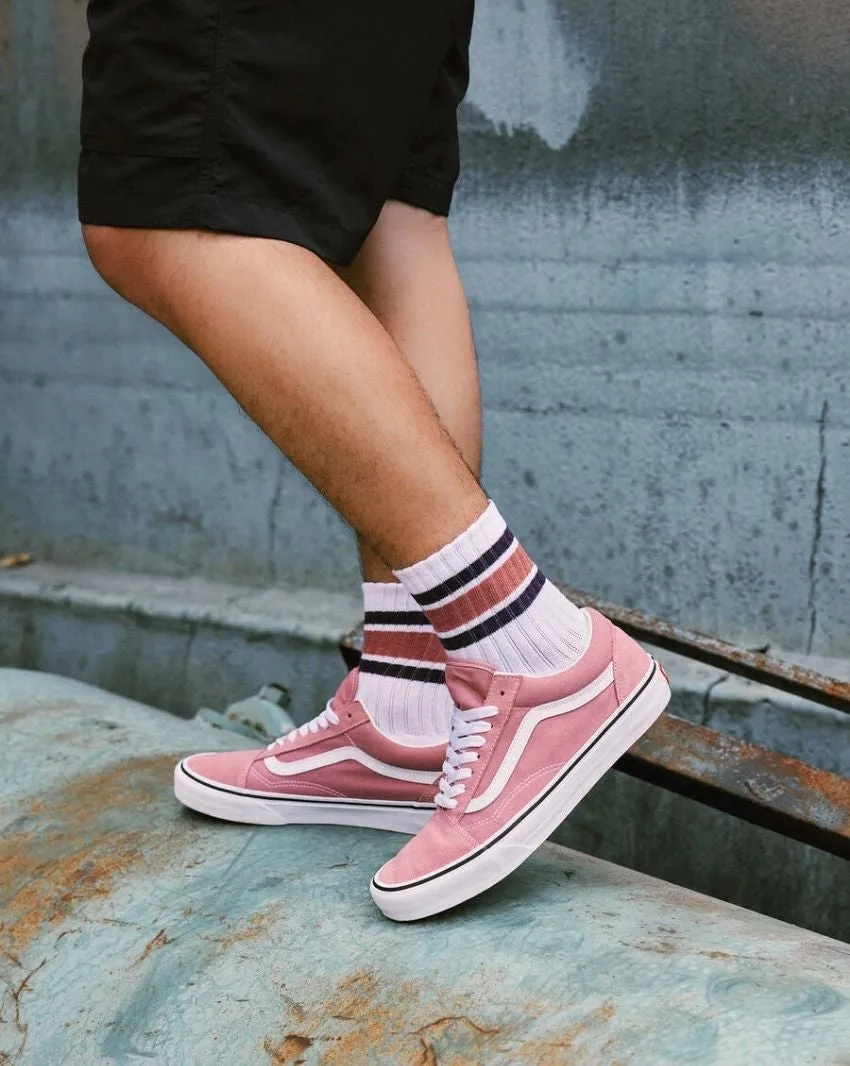 VANS MEN'S OLD SKOOL PINK SNEAKER SHOES