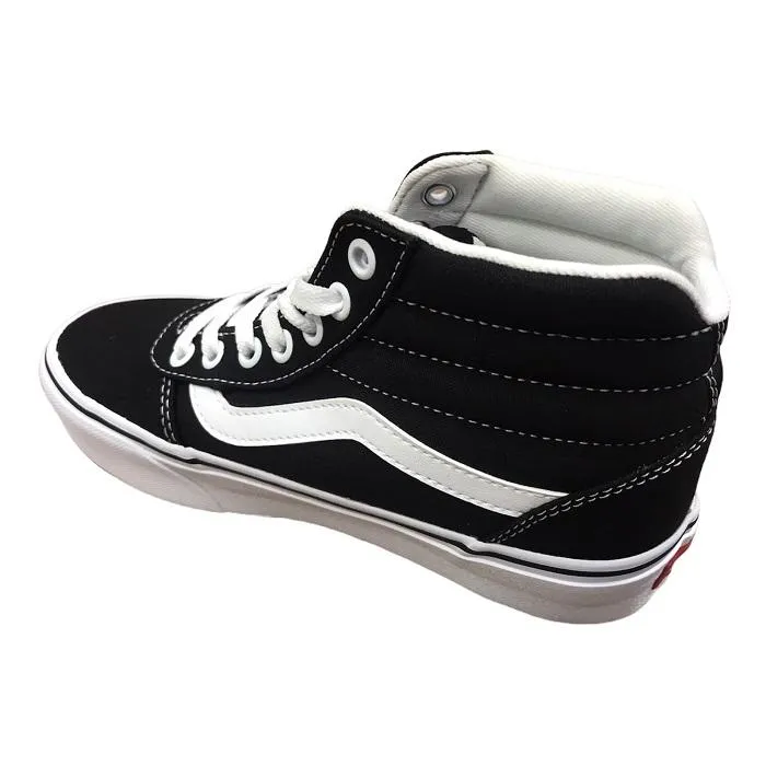 Vans scarpa sneakers da donna con zeppa Ward Hi in tela VN0A4BUC1WX1 nero bianco