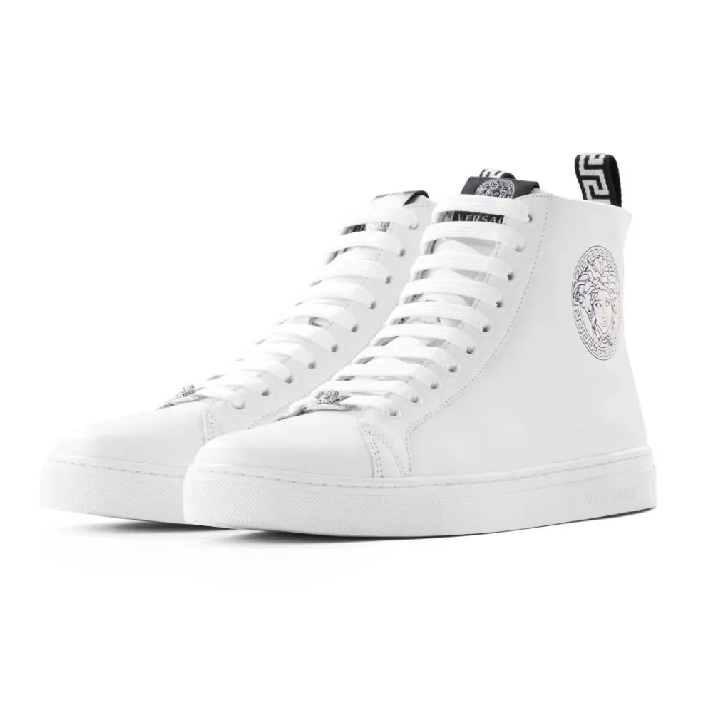 VERSACE Medusa Logo High-Top Boots - WHTWHT