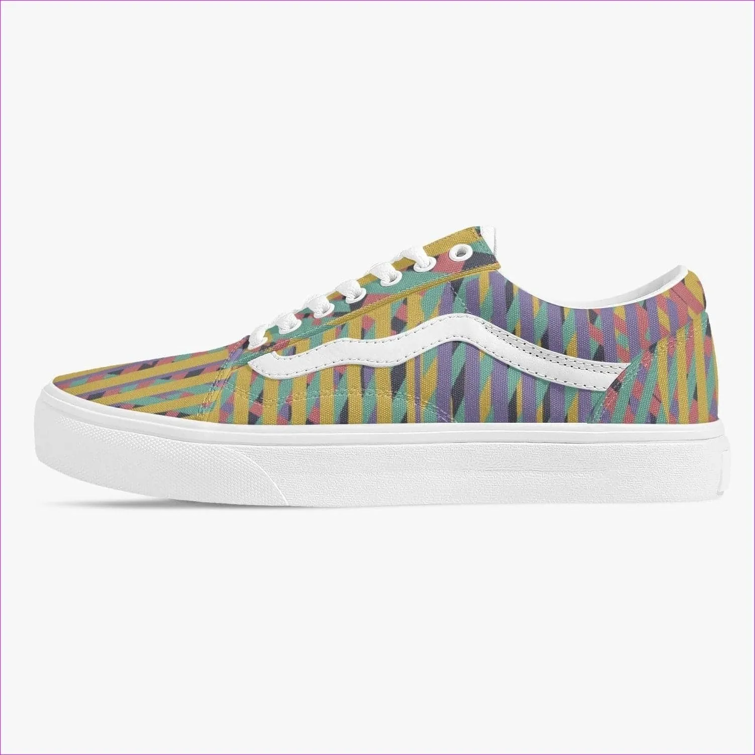 Vivid Weaved Trendy Low-Top Canvas Sneakers