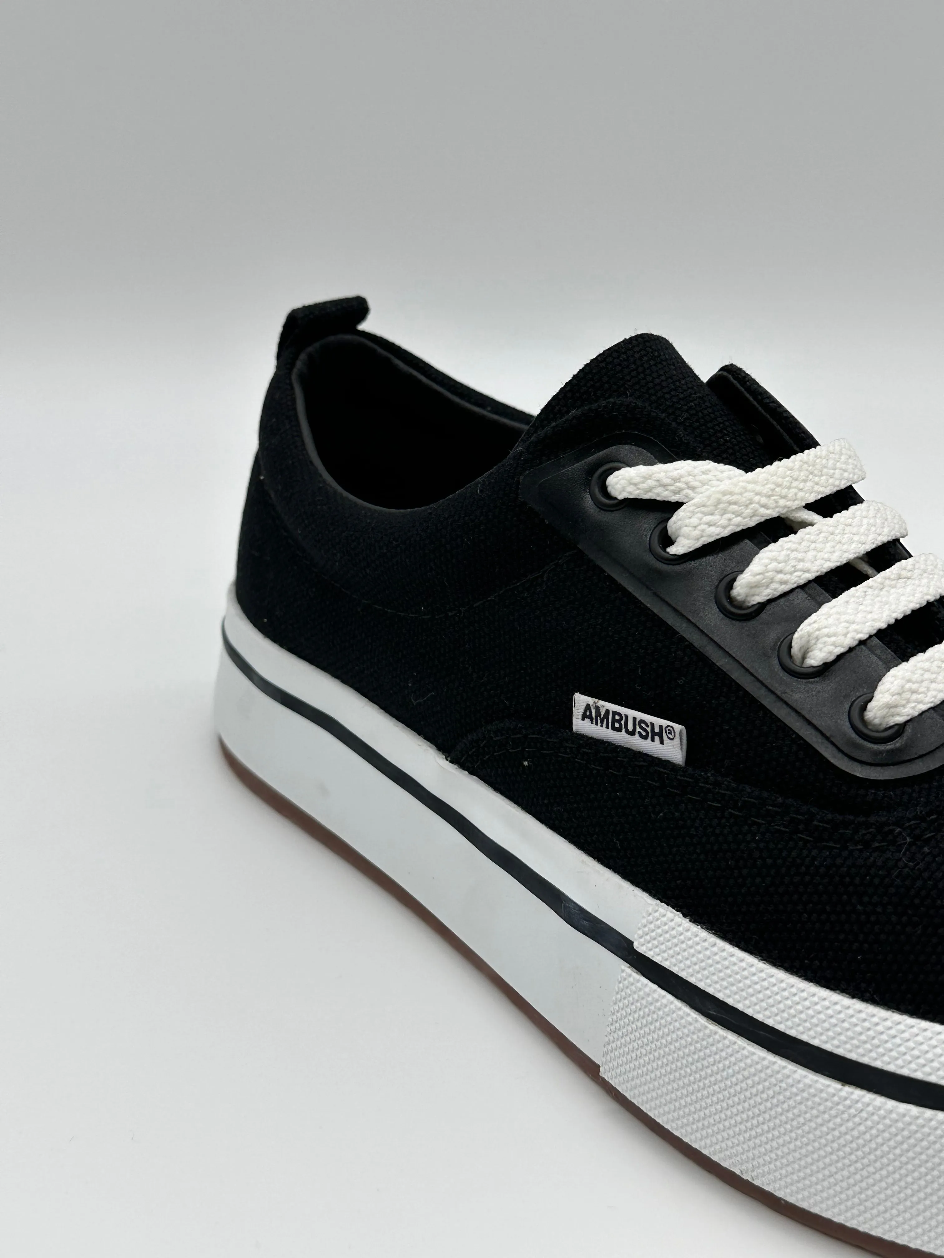 Vulcanized Lace Up Canvas Black White Ambush