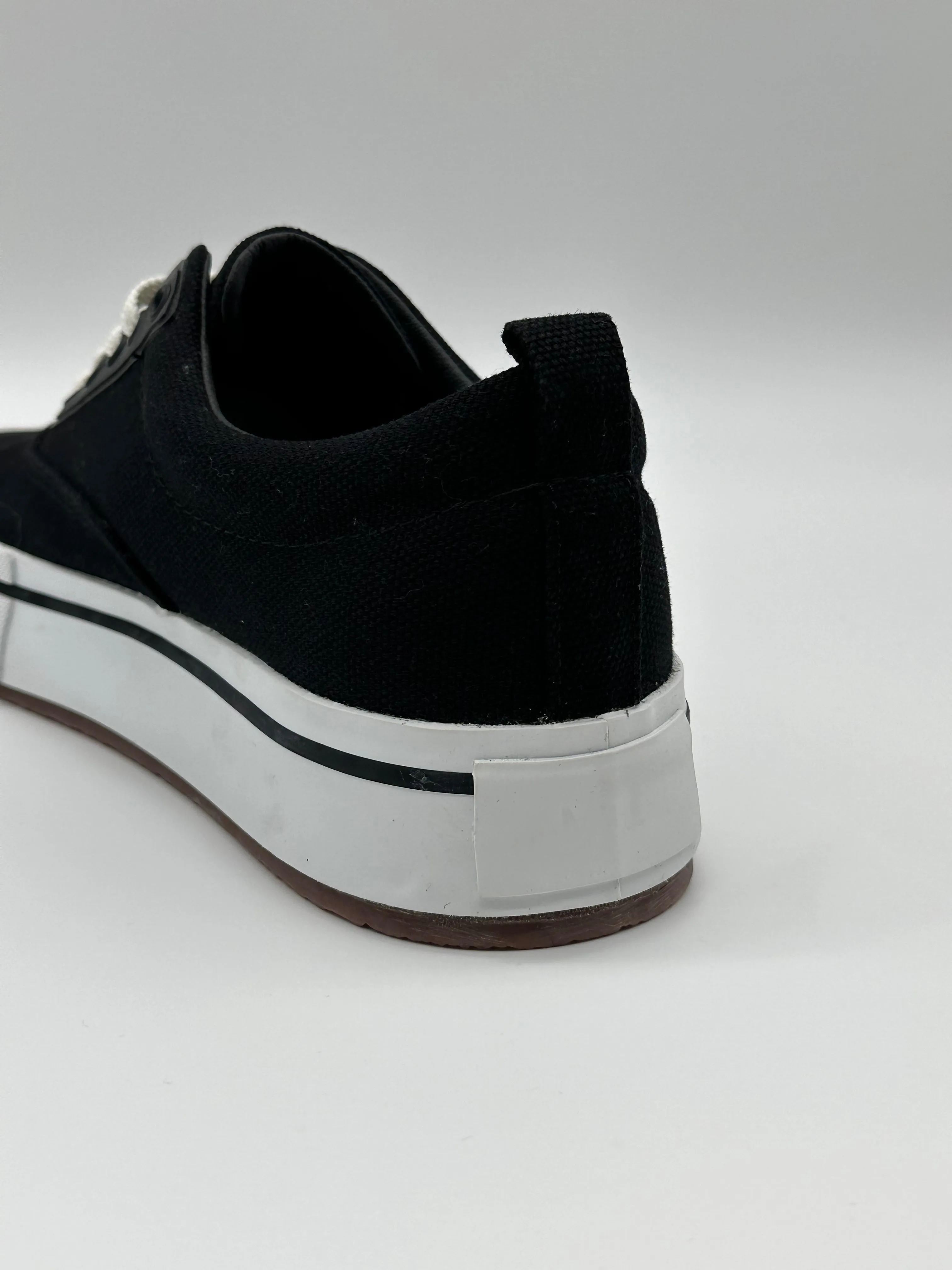 Vulcanized Lace Up Canvas Black White Ambush