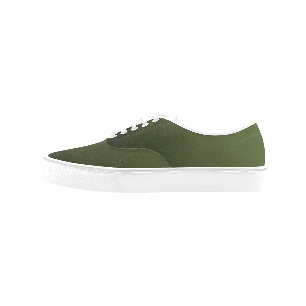 Women's Big Size Olive Gradient Print Low Top Canvas Shoes