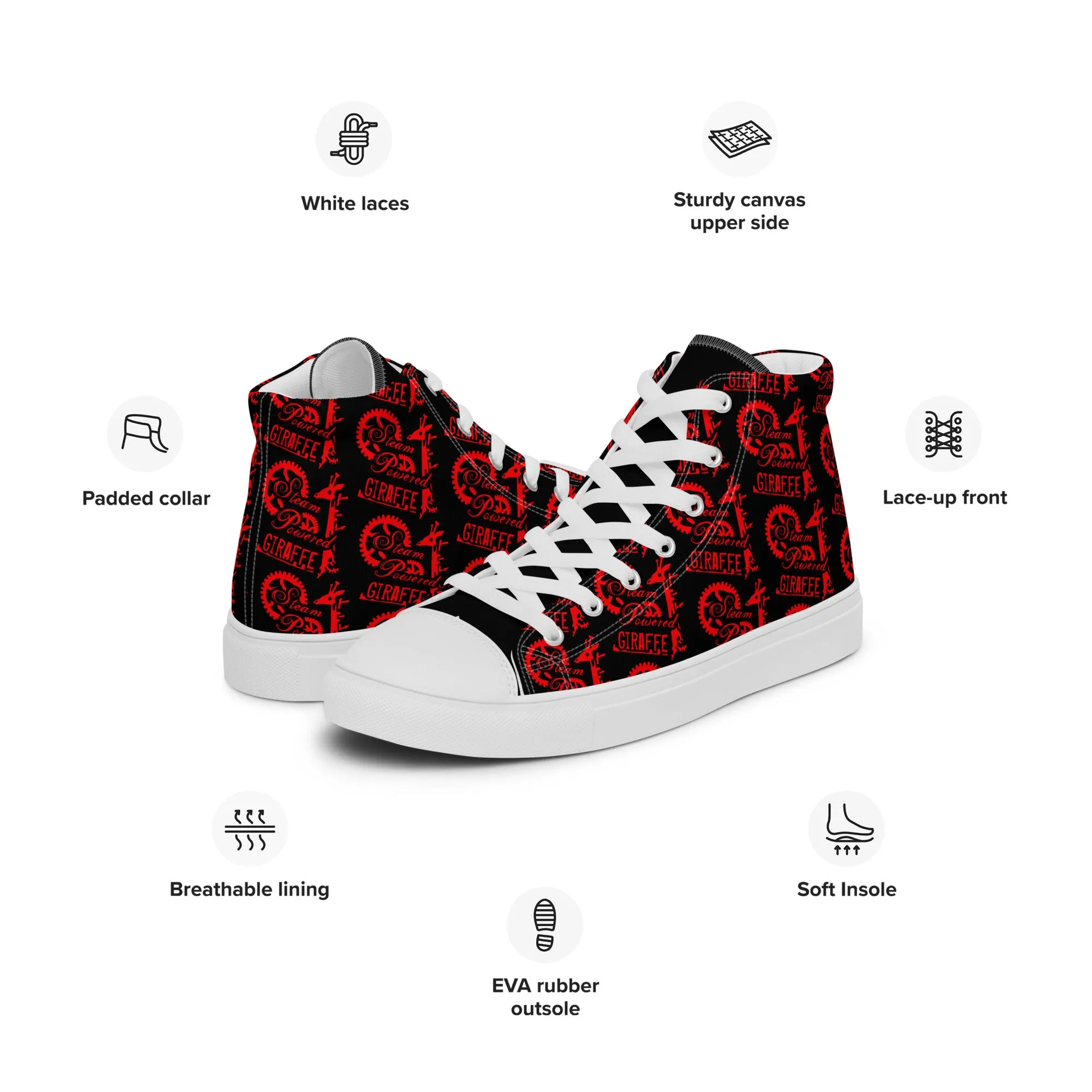 Women’s Black & Red SPG Logo High Top Shoes