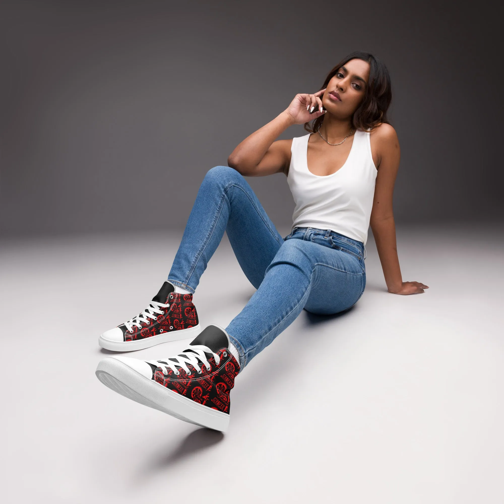 Women’s Black & Red SPG Logo High Top Shoes