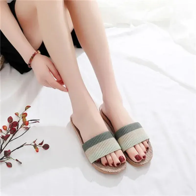 Women's Color Block Striped Pattern Summer Slippers