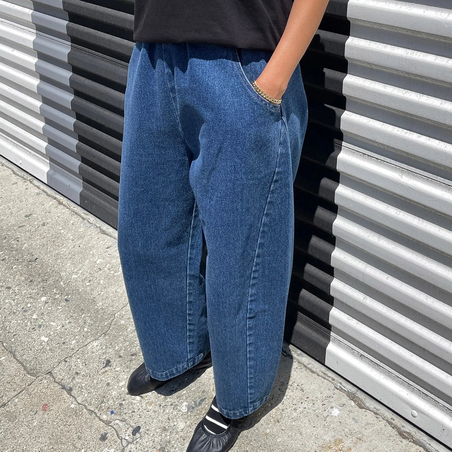 Womens Cotton Arc Pants - Blue Denim