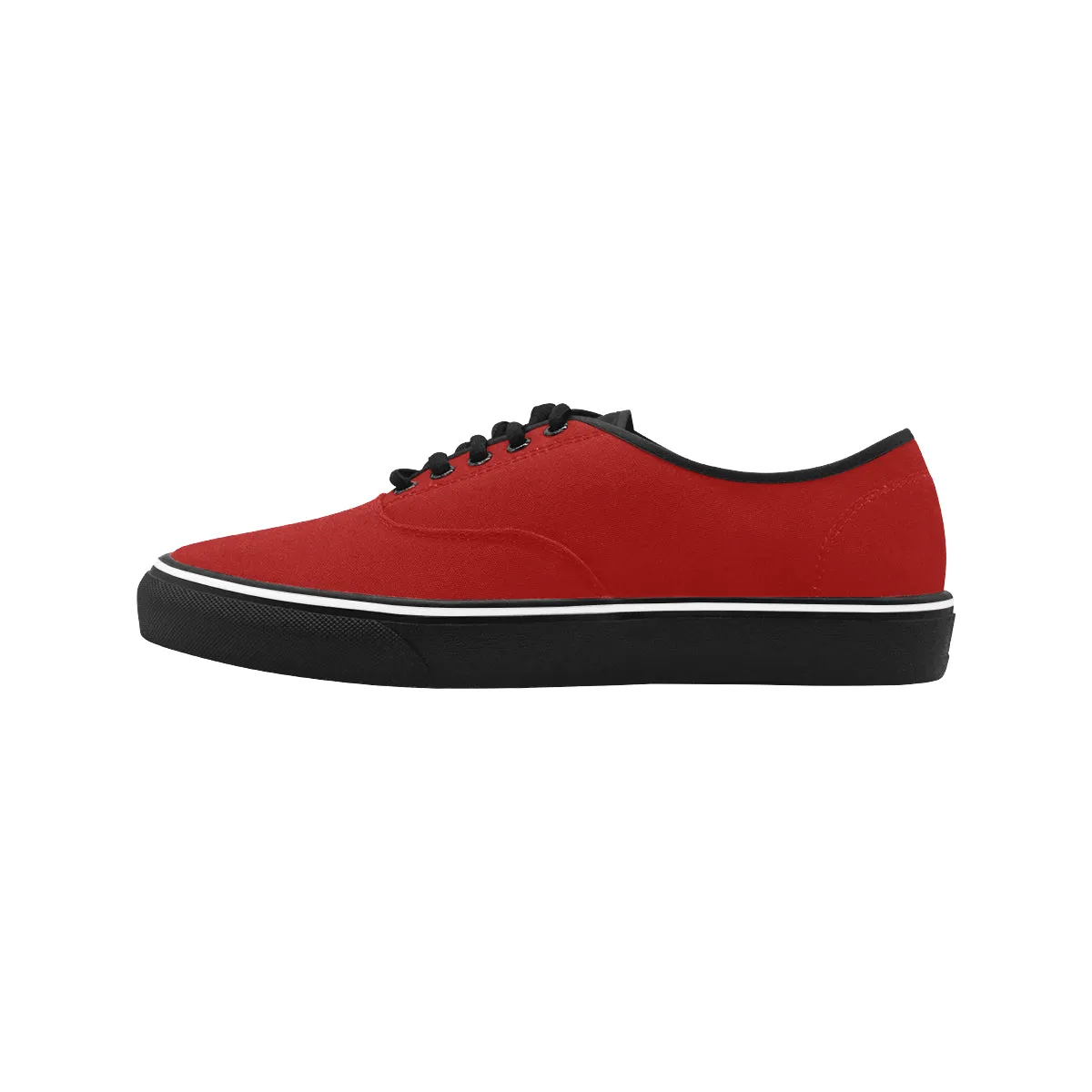 Women's Flaming Red Solids Print Low Top Canvas Shoes