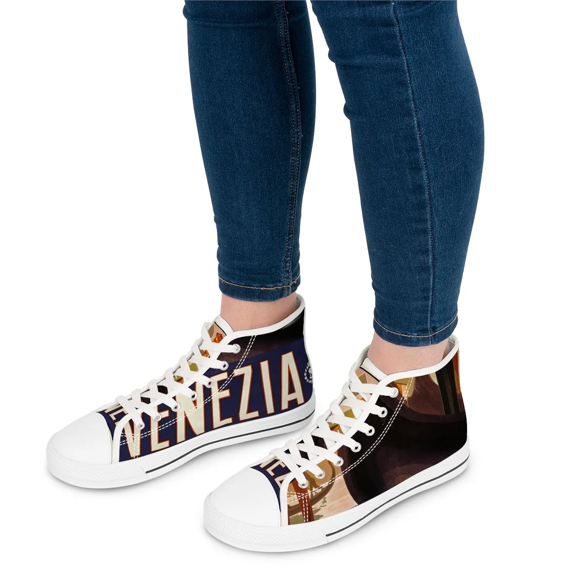 Women's High Top Sneakers with Venezia Vintage design