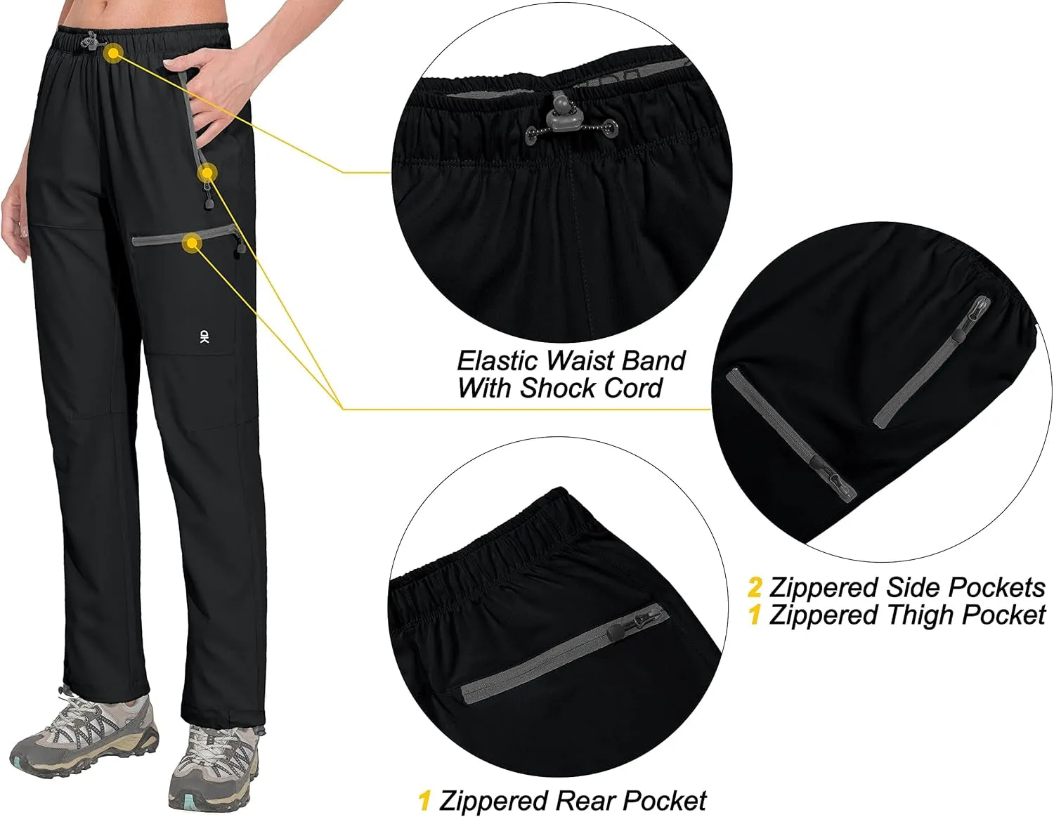 Women's Lightweight Quick Dry Cargo Hiking Pants UPF 50 